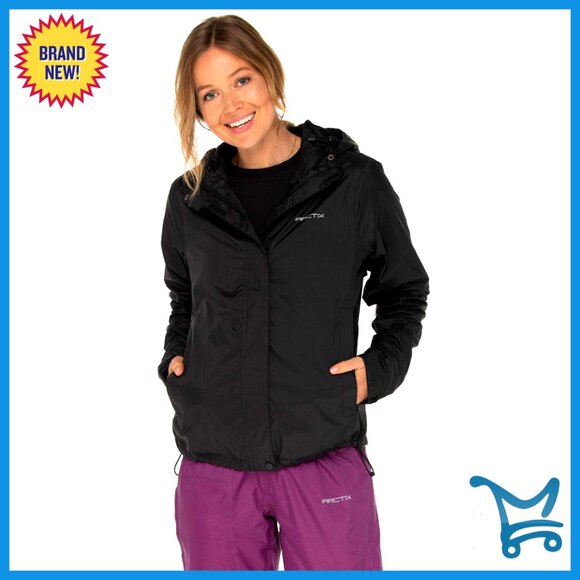 Waterproof Breathable Rain Jacket with Packable Hood and Vents